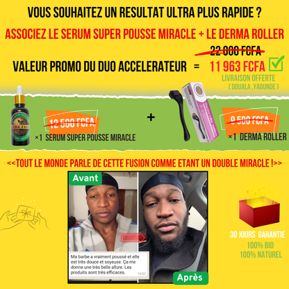 ALPHA ÉBÈNE – KIT ACCÉLÉRATEUR | Sérum Super Pousse + Derma Roller (Copie)