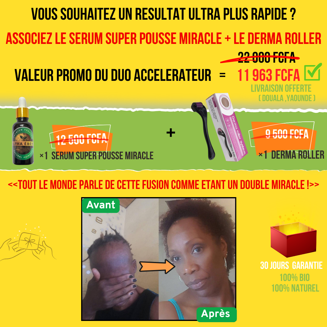 ALPHA ÉBÈNE – KIT ACCÉLÉRATEUR | Sérum Super Pousse + Derma Roller (Copie)